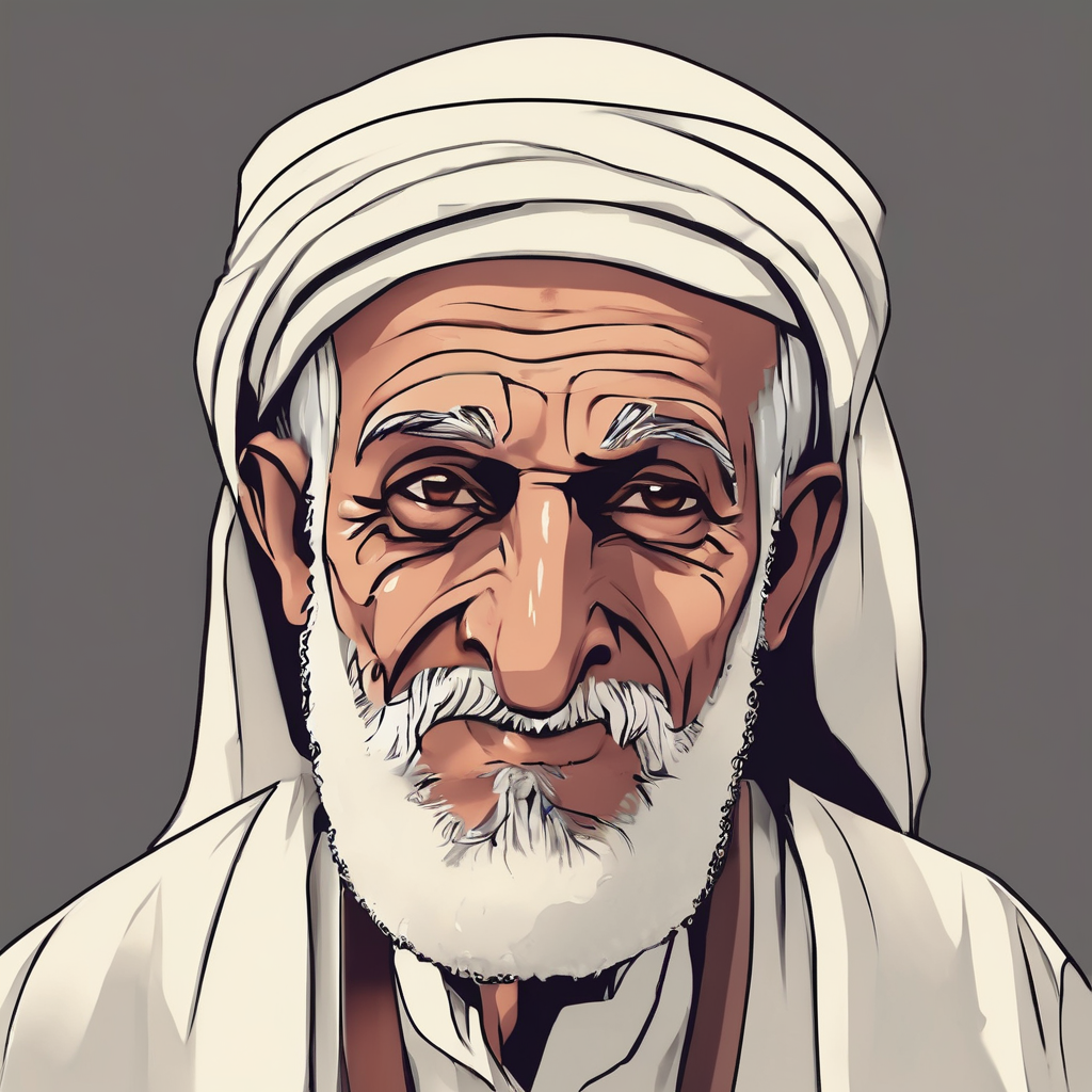 arabic caroon of old man