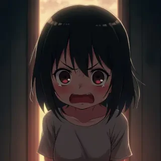 بنت صغيرة تبكي