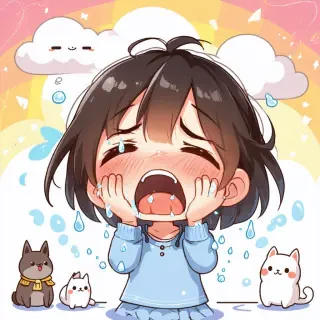 بنت صغيرة تبكي كرتون